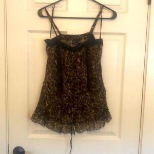 See thru animal patten camisole top